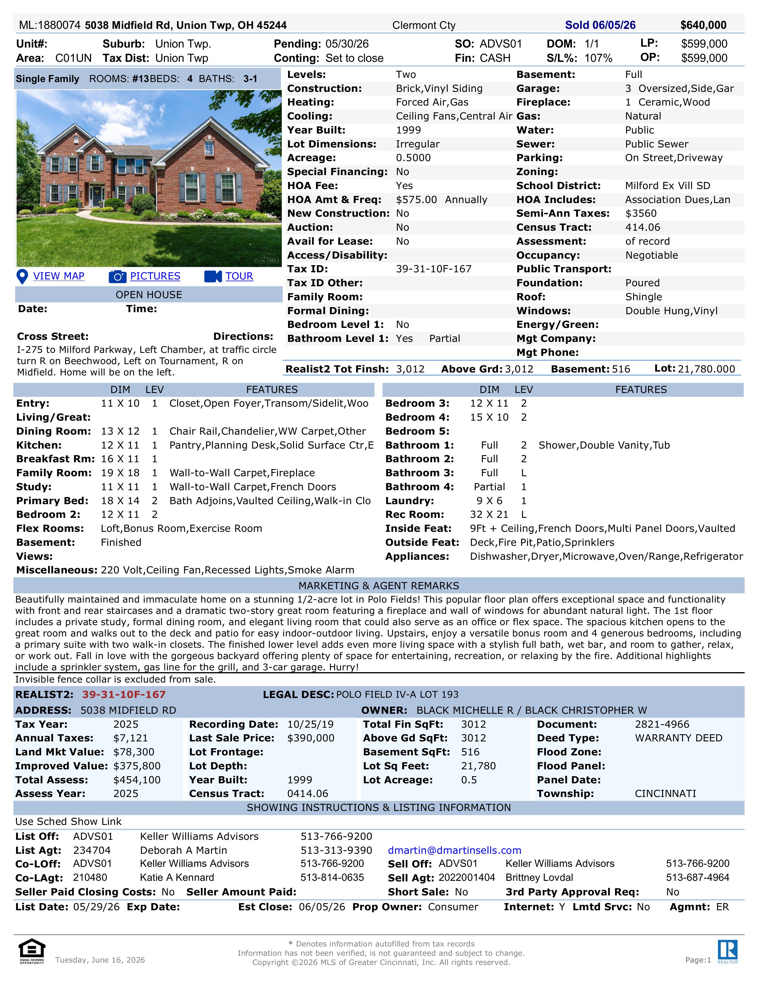 Sold 5038 Midfield Rd