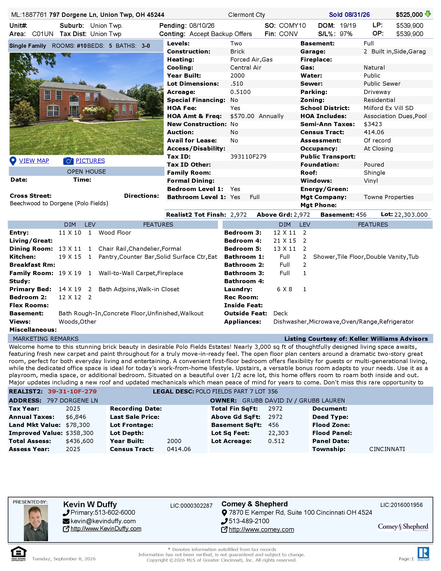Sold 797 Dorgene Ln