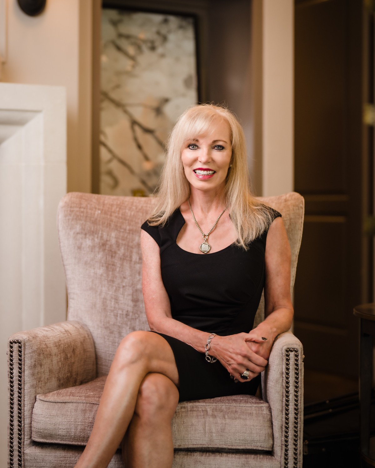 Linda Craft sitting on a chair