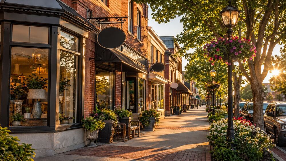 Historic downtown Libertyville storefronts