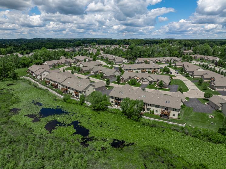 Northridge condos aerial overview