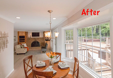 after shot of den and kitchen