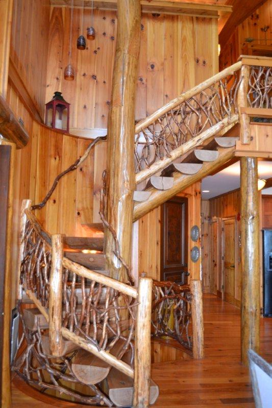 Wonderful Oak Log Staircase