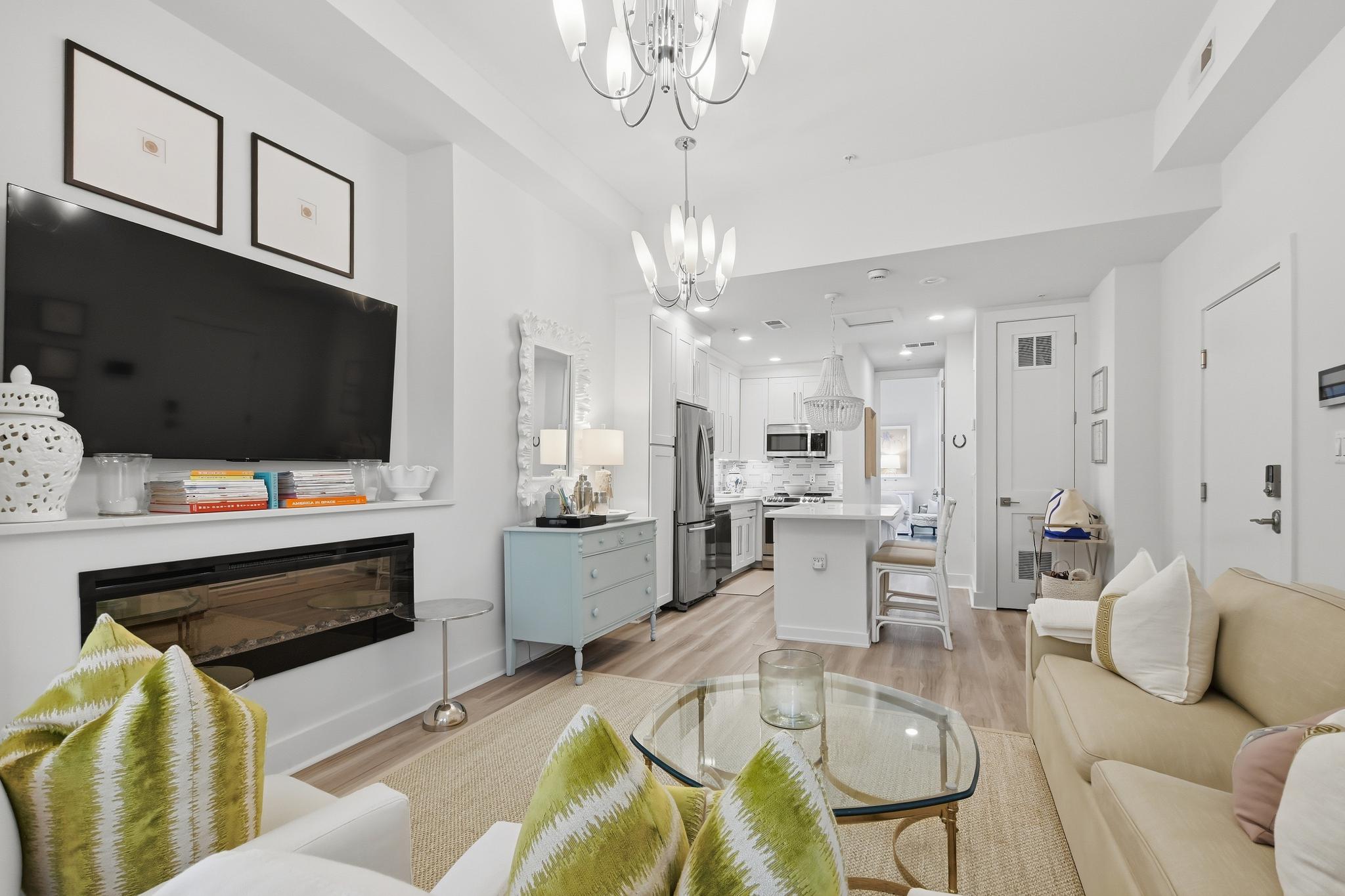 Unit 101 Open Living & Kitchen