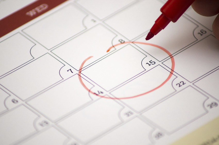 date circled on a calendar
