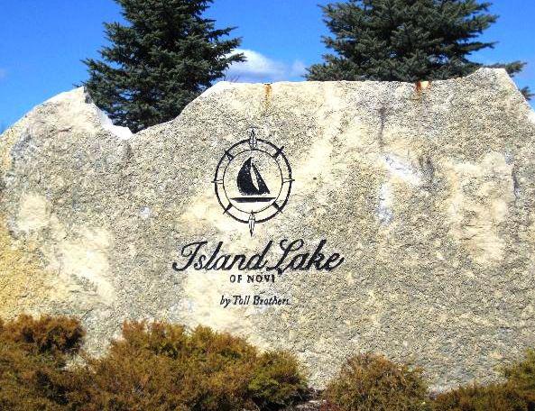 Island lake of Novi MI, Subdivision entrance
