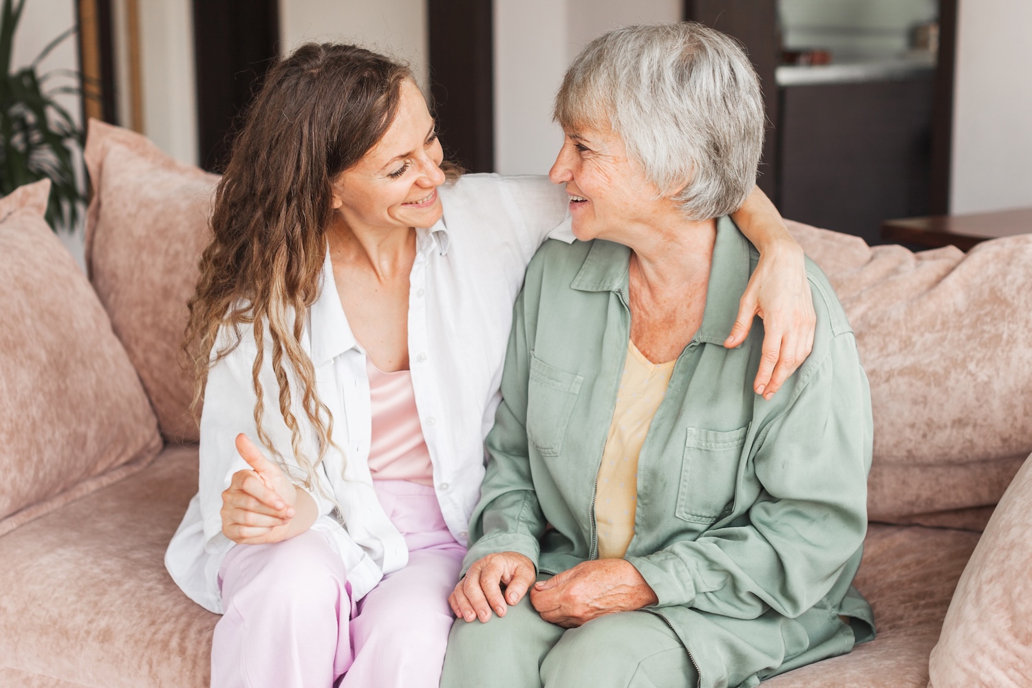 Senior woman receiving thoughtful downsizing and transition guidance