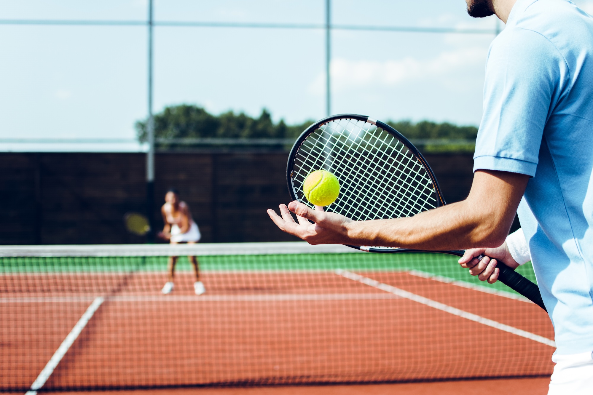 playing tennis