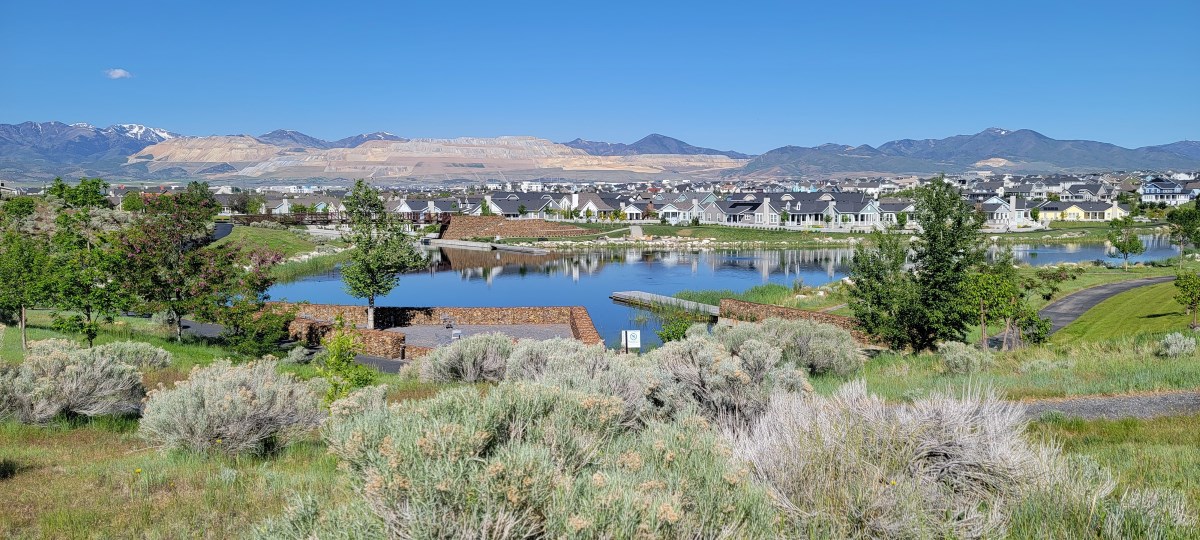 view of a house community with mountains in the background