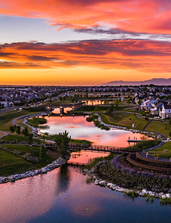 Utah sunset neighborhood