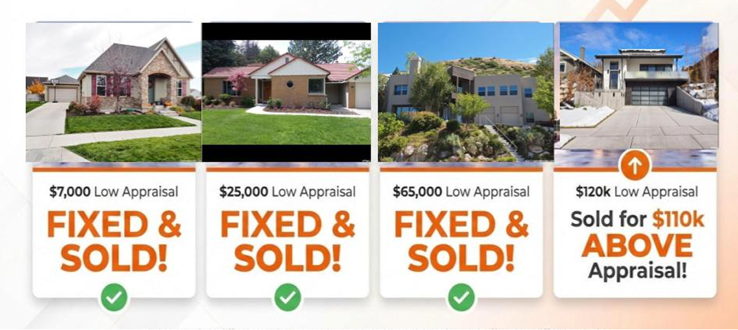 Low appraisal success stories showing homes sold after appraisal challenges