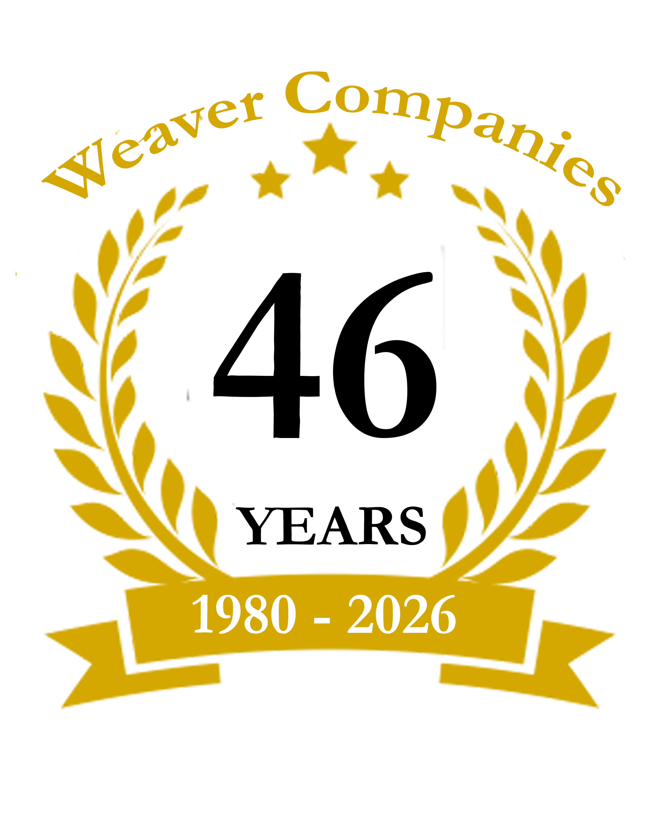 Weaver Companies 44 Years Anniversary logo