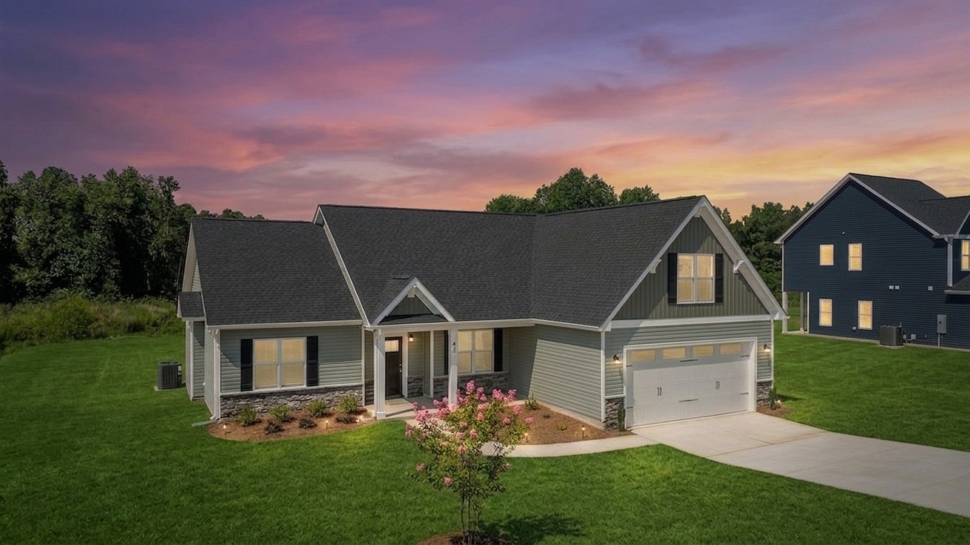 new home exterior at night