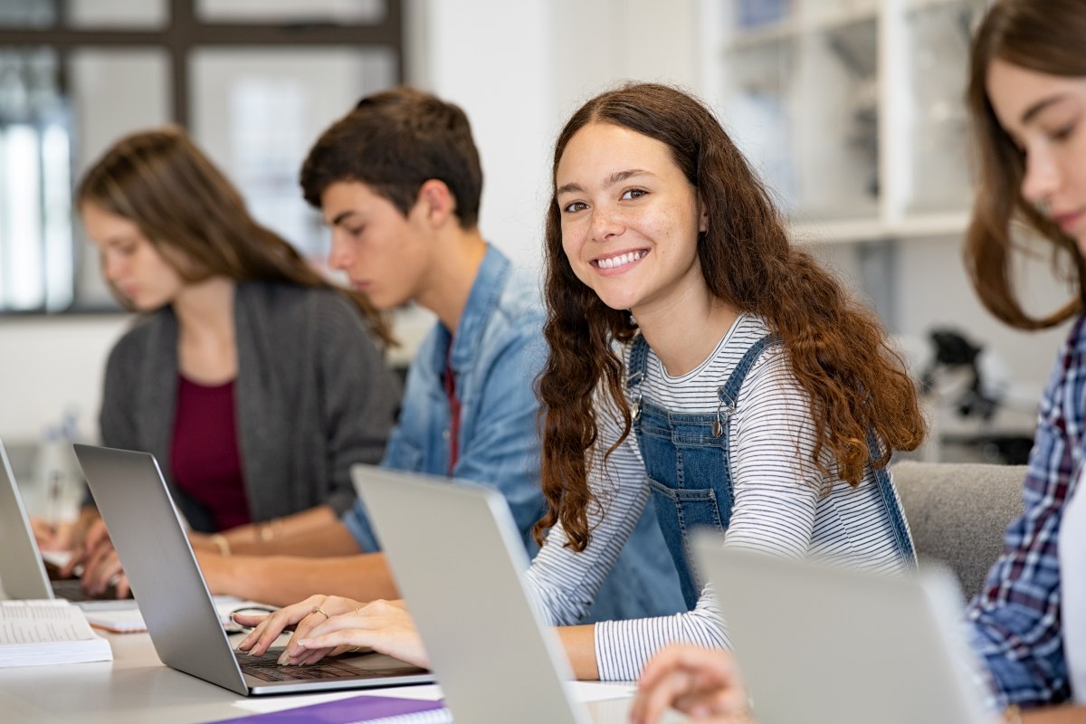 high school students in classroom