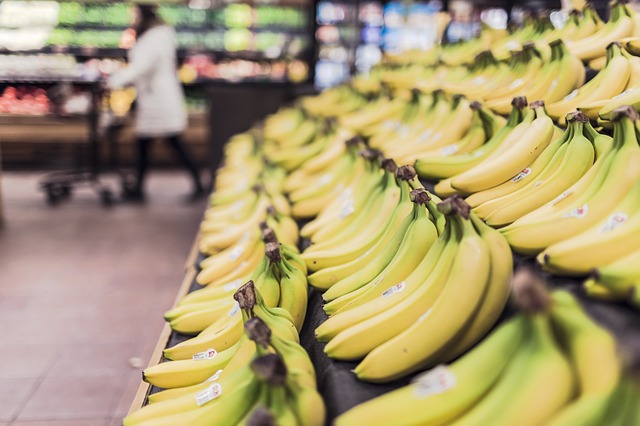 bananas at a grocery store