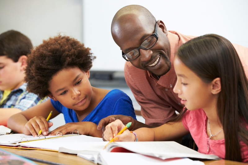 Students learning in a Fairfax County classroom