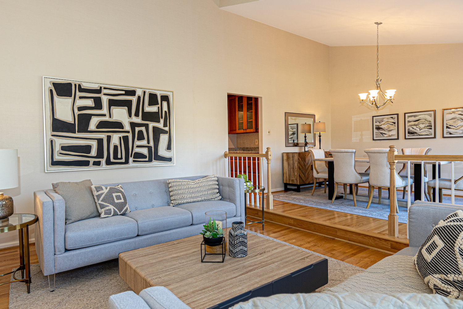 a brightly remodeled dining room